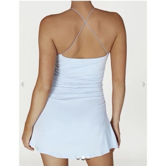 Meshki Adaline Rose Halter Neck Mini Dress M NWT Little Blue Dress - Picture 2 of 13